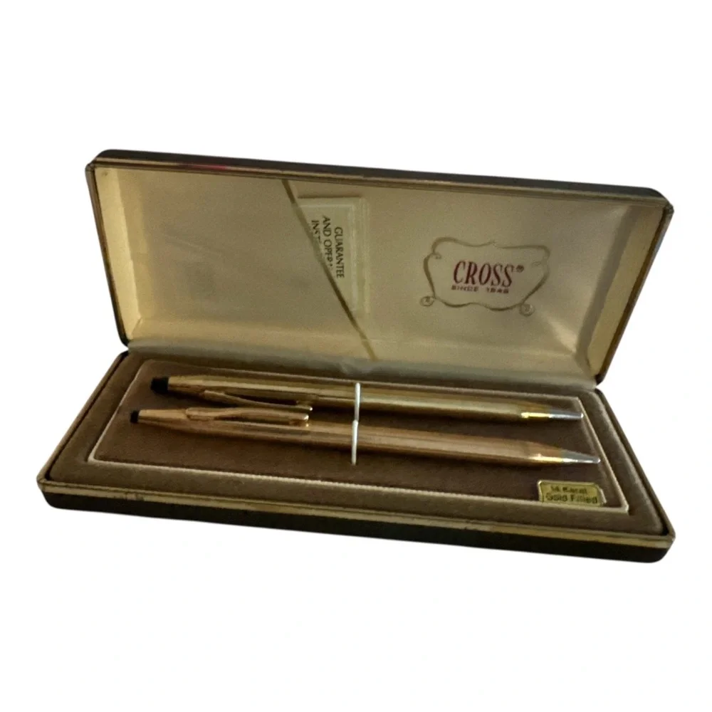 CROSS Vintage 10K‎ Gold Filled Pen & 14K Pencil Set Classic Century Luxury